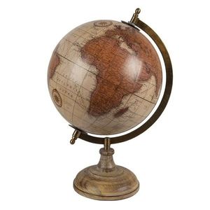 Béžovo-hnědý dekorativní glóbus na dřevěném podstavci Globe - 22*22*37 cm 64920 obraz