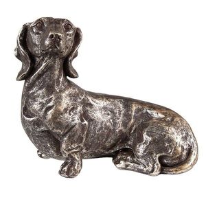 Stříbrná antik dekorace socha jezevčík - 27*15*23 cm 6PR3645 obraz