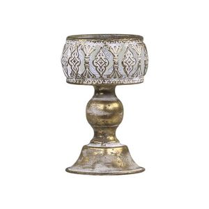 Bronzový antik kovový svícen Vire s patinou - Ø 9*14 cm 71074513 (71745-13) obraz