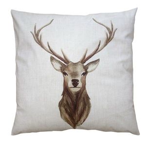 Béžový povlak na polštář s jelenem Deer - 45*45 cm NWV21 obraz