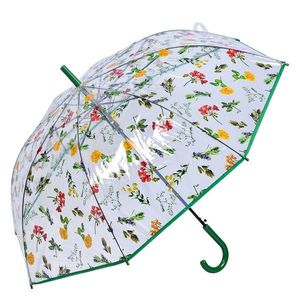 Průhledný deštník s lučními květy a zelenou rukojetí - Ø 60 cm JZUM0066GR obraz