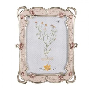 Pastelově růžový fotorámeček se zdobením a květy - 19*2*24 cm / 13*18 cm 2F1056 obraz