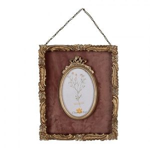 Vínovo - zlatý zdobený závěsný fotorámeček - 23*3*28 cm / 10*15 cm 2F1052 obraz