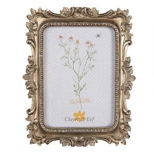 Zlatý antik fotorámeček s květovaným okrajem - 19*2*24/ 13*18cm 2F1072 obraz