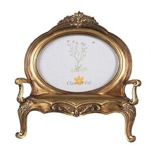 Zlatý antik fotorámeček ve tvaru barokní pohovky - 26*5*28 cm / 18*13 cm 2F1043 obraz