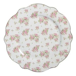 Bílo-růžový jídelní talíř s růžičkami Sweet Roses - Ø 27*2 cm SWRFP obraz