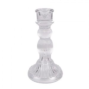 Skleněný transparentní svícen - Ø 8*15 cm 6GL4909 obraz