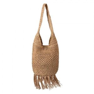 Hnědá plážová taška kabelka s třásněmi Beach Bag - 35*17*35 cm JZBG0301 obraz