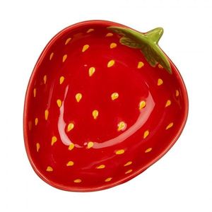 Červená miska ve tvaru jahůdky Strawberries S - 13*11*4 cm / 100 ml 6CEBO0085S obraz