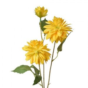 Žlutá umělá dekorace květina jiřina - 17*10*70 cm 5PL0130Y obraz