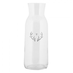 Skleněná karafa paroží se srdíčkem Love Deer - Ø 9*25 cm / 1000 ml NWVGL0001 obraz