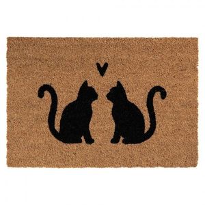 Kokosová rohožka s kočkami a srdíčkem Dog&Cat - 60*40*2 cm PWSMC obraz