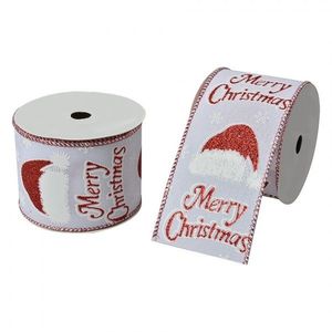 Bílá vánoční stuha Merry Christmas - 6.3 cm * 5 m LI0134 obraz