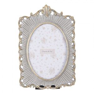 Šedo-zlatý antik fotorámeček s ornamenty - 18*2*26 cm / 13*18 cm 2F1222 obraz