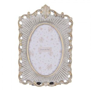 Šedo-zlatý antik fotorámeček s ornamenty - 15*2*23 cm / 10*15 cm 2F1221 obraz
