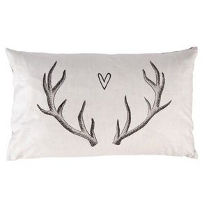 Béžový povlak na polštář s parožím Love Deer - 30*50 cm NWV36-5 obraz