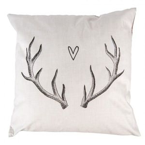 Béžový povlak na polštář s parožím Love Deer - 45*45 cm NWV20-1 obraz