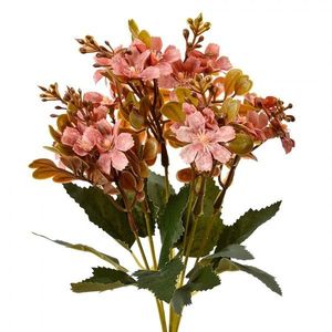 Dekorace světle červená umělá květina - 10*10*33 cm 6PL0380PA obraz