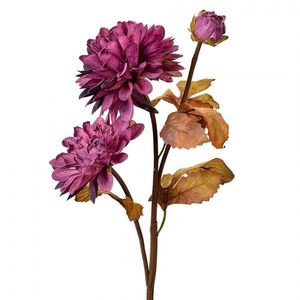 Dekorace fialová umělá květina jiřina - 10*10*66 cm 6PL0387PA obraz