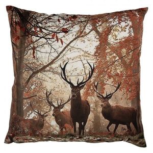 Hnědý povlak na polštář s jeleny v lese Deer - 45*45 cm KT021.415 obraz