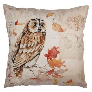 Béžový povlak na polštář se sovou Owl - 45*45 cm KT021.405 obraz