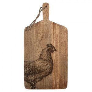 Dřevěné servírovací prkénko se slepicí Board Wood Chicken - 25*50*2 cm 6H2392 obraz
