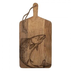 Dřevěné servírovací prkénko s rybou Board Wood Fish - 25*2*50 cm 6H2391 obraz