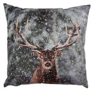 Šedý povlak na polštář s jelenem Deer - 45*45 cm KT021.419 obraz