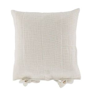 Krémový mušelínový povlak na polštář s vázáním Aix - 45*45 cm 16098619 obraz
