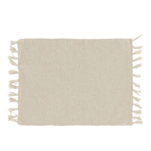 Krémové bavlněné prostírání se střapci Éternel - 34*45 cm 16097919 obraz
