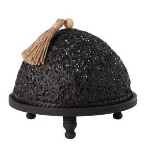 Černý dřevěný podnos s poklopem Hood - Ø30 * 25 cm 52465 obraz