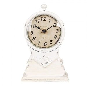 Bílé antik dřevěné stolní hodiny Hotel du Monde - 14*6*23 cm 6KL0833 obraz