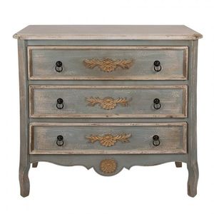 Zelená antik dřevěná komoda se šuplíky Brocante - 95*38*90 cm 5H0716 obraz