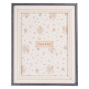 Bílo-modrý dřevěný fotorámeček L - 19*2*24 cm / 15*20 cm 2F1226L obraz