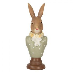 Dekorace busta králičí žena v zeleném obleku Rabbi bust - 6*5*18 cm 6PR5364 obraz