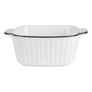Bílá keramická miska s vroubky a černým okrajem - 15*12*5 cm / 400 ml 6CEBO0213 obraz