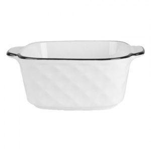 Bílá keramická miska s oušky a černým okrajem - 15*12*5 cm / 400 ml 6CEBO0212 obraz