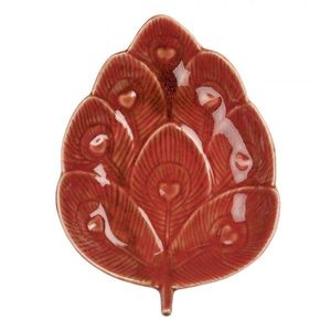Dekorační keramický talířek paví pera Retro Uniq - 16*12*3 cm 6CE2160 obraz