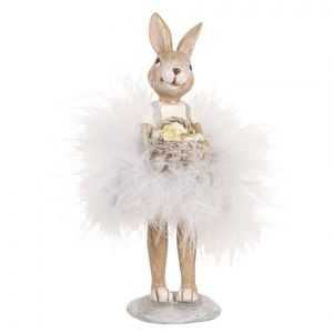 Dekorace králičí slečna s peříčkovou sukní - 6*6*17 cm 6PR5250 obraz