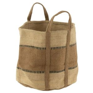 Hnědo-béžový pletený jutový koš s uchy Ecru - Ø 40*60 cm 41577 obraz