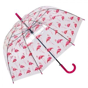 Průhledný deštník s plameňáky Flamingo - Ø 90*82 cm JZUM0092 obraz