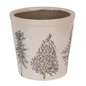 Béžový obal na květináč se stromky Natural Pine Trees L - Ø 17*16 cm 6CENPT0001L obraz