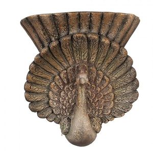 Hnědý antik květináč páv Peacock Baroque - 36*12*39 cm 6MG0111 obraz