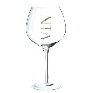 Sklenice na víno se stříbrným nápisem Vin - Ø 10*22 cm 39640 obraz