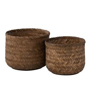 2ks hnědý obal na květináč/košík z bambusu - Ø39*30/ Ø35*26cm 28733 obraz