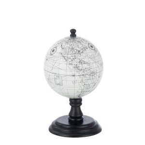Šedo-černý glóbus na dřevěném podstavci Globe - 10*10*20 cm 37071 obraz