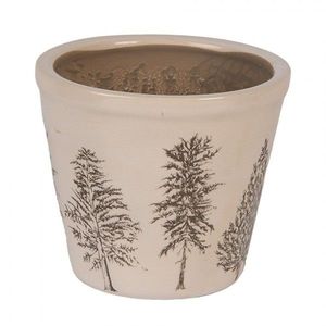 Béžový obal na květináč se stromky Natural Pine Trees S - Ø 12*11 cm 6CENPT0001S obraz