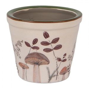 Béžový obal na květináč s houbičkami Little Forest Jewels XS - Ø 8*7 cm 6CELFJ0001XS obraz