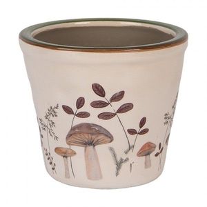 Béžový obal na květináč s houbičkami Little Forest Jewels S - Ø 12*11 cm 6CELFJ0001S obraz