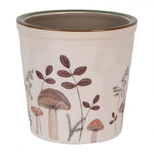 Béžový obal na květináč s houbičkami Little Forest Jewels L - Ø 17*16 cm 6CELFJ0001L obraz